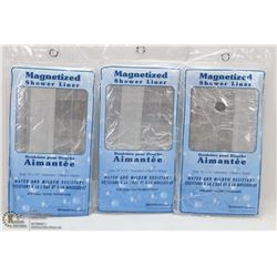 LOT OF 3 MAGNETIZED SHOWER LINER
