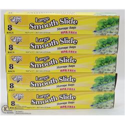 5 CASES OF LARGE SMOOTH SLIDE STORAGE BAGS