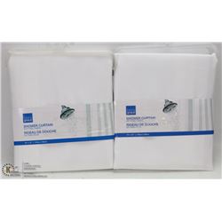 LOT OF 2 SOFT-FEEL FABRIC SHOWER CURTAINS