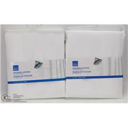 LOT OF 2 SOFT-FEEL FABRIC SHOWER CURTAINS
