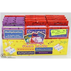 BOX OF 12 MATH FLASH CARDS, MULTIPLICATION &