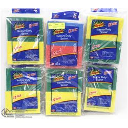 6 BAGS OF HEAVY DUTY SCOURING PADS (12 PER BAG)