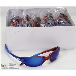 CASE OF OAKLEY REPLICA SUNGLASSES, RED WITH BLUE