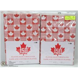 LOT OF 2 VINYL FLANNEL BACKED CANADA TABLECLOTHS