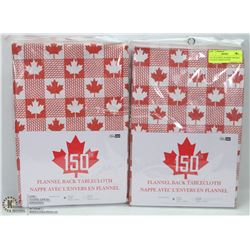 LOT OF 2 VINYL FLANNEL BACKED CANADA TABLECLOTHS