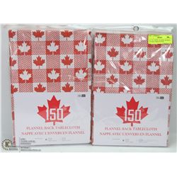 LOT OF 2 VINYL FLANNEL BACKED CANADA TABLECLOTHS