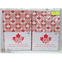 LOT OF 2 VINYL FLANNEL BACKED CANADA TABLECLOTHS