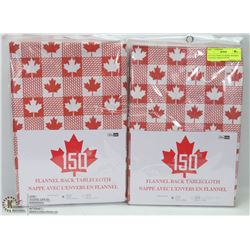 LOT OF 2 VINYL FLANNEL BACKED CANADA TABLECLOTHS