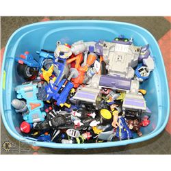 TUB OF ACTION FIGURES.