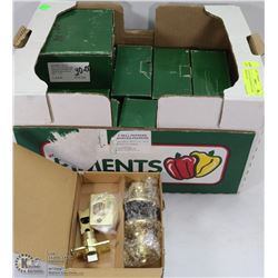 9 SETS OF LEVER PRIVACY LOCKS BRASS COLOR