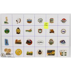 SHEET OF 24PC ALBERTA CITY-TOWN COLLECTOR PINS