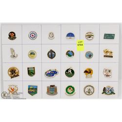 SHEET OF 24PC ALBERTA CITY-TOWN COLLECTOR PINS
