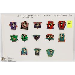 SHEET OF 13PC C.W.G. VICTORIA '94 COLLECTOR PINS