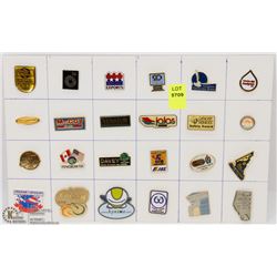SHEET OF 24PC COMPANIES COLLECTOR PINS