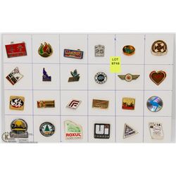 SHEET OF 24PC COMPANIES COLLECTOR PINS