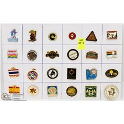 SHEET OF 24PC FAIRS FESTIVALS &MORE COLLECTOR PINS