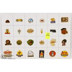SHEET OF 24PC FOOD & DRINK COLLECTOR PINS
