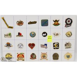 SHEET OF 24PC HOCKEY-GENERAL COLLECTOR PINS