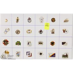 SHEET OF 24PC KNIGHTS OF COLUMBUS COLLECTOR PINS