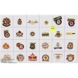 SHEET OF 24PC MILITARY VETS-CANADA COLLECTOR PINS
