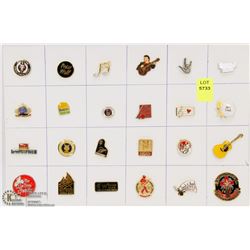 SHEET OF 24PC MUSIC COLLECTOR PINS