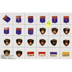 SHEET OF 24PC '89 WORLD POLICE COLLECTOR PINS