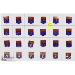 SHEET OF 24PC '89 WORLD POLICE COLLECTOR PINS