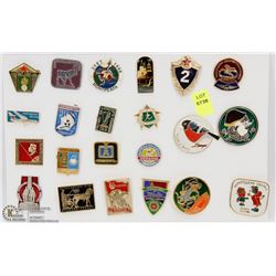 SHEET OF 22PC WORLD COLLECTOR PINS