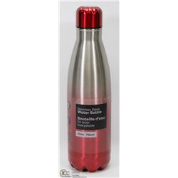NEW 750ML STAINLESS STEEL WATER BOTTLE (RED)