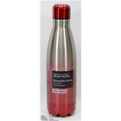 NEW 750ML STAINLESS STEEL WATER BOTTLE (RED)