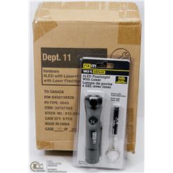 CASE OF 6PC 6-LED FLASHLIGHT W/ LASER