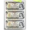 Image 1 : SHEET OF 3 UNCUT 1973 CANADIAN $1 BILLS.
