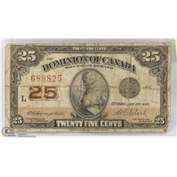 1923 CANADIAN SHINPLASTER