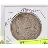 Image 1 : 1921 MORGAN SILVER DOLLAR WITH HOLE FOR CHAIN
