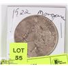 Image 1 : 1922 US PEACE SILVER DOLLAR
