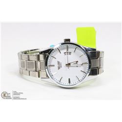 SWIDU QUARTZ WHITE FACE WATERPROOF DATE WATCH