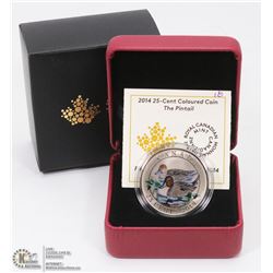 2014 COLORED COIN 25 CENT PINTAIL  DUCK