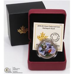 2014 COLORED COIN 25 CENT HARLEQUIN DUCK