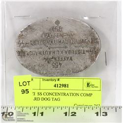 NAZI  SS CONCENTRATION COMP GUARD DOG TAG