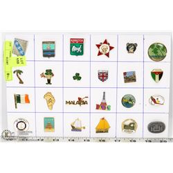 24 WORLD PINS COLLECTOR PINS