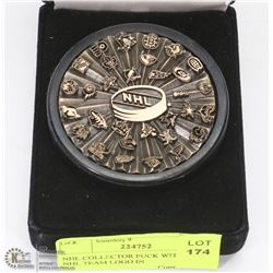 NHL COLLECTOR PUCK WITH EVERY NHL TEAM LOGO IN