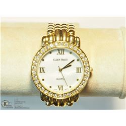 4) ELLEN TRACY CRYSTAL QUARTZ WATCH