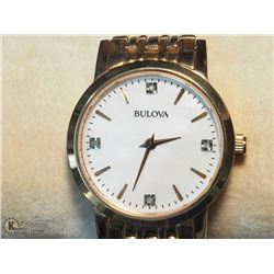 9) BULOVA CRYSTAL SAPPHIRE GLASS &  DIAMOND WATER