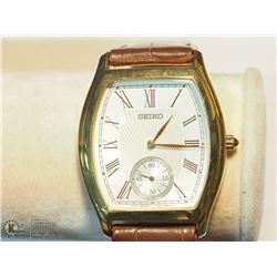 10) SEIKO WATER RESISTANT 50M GENUINE LEATHER