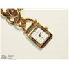 Image 1 : 12) ANNE KLEIN GOLD PLATED CHAINED WATCH
