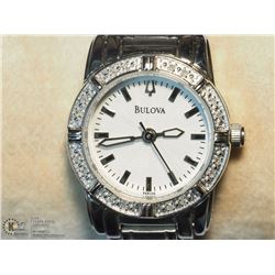 16) BULOVA SILVER WATER RESISTANT LADIES WATCH