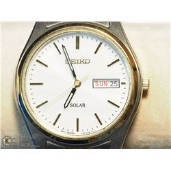 22) SEIKO WATER RESISTANT SOLAR WATCH
