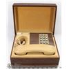 Image 1 : VINTAGE DECO-TEL PHONE IN DECORATIVE WOODEN BOX .