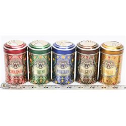 5 LIMITED EDITION WATKINS SPICE TINS