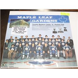 TORONTO MARLIES 1972 CALENDAR PHOTO VINTAGE, WITH